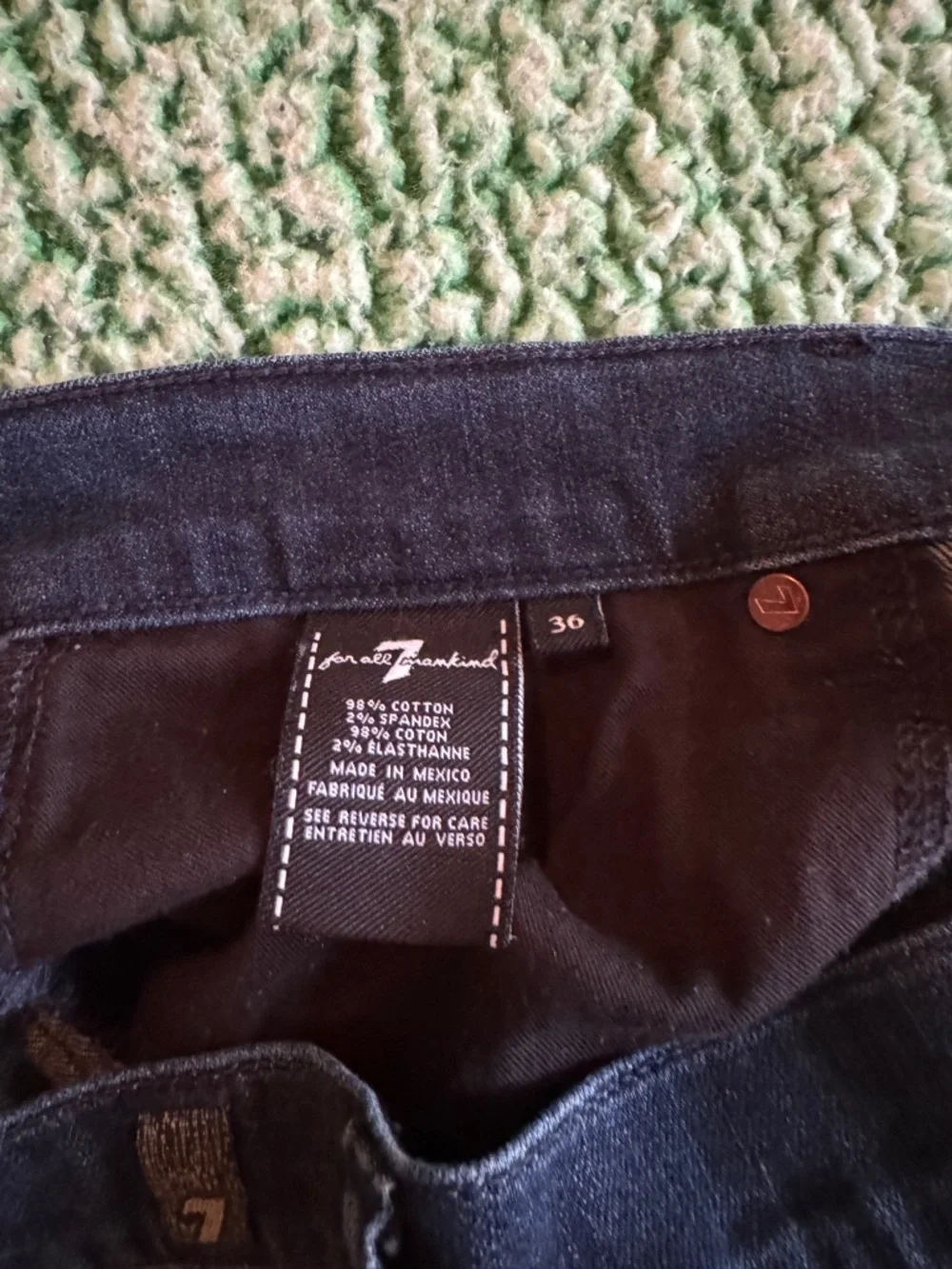7 For All Mankind‎ Men's Dark Blue Straight Jeans Size 36